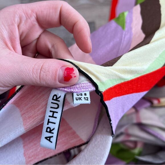 Free people Arthur skins flared tunic multi color striped women’s size 8 - Picture 6 of 7